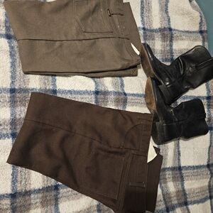 Brown and Tan Pants with Boots